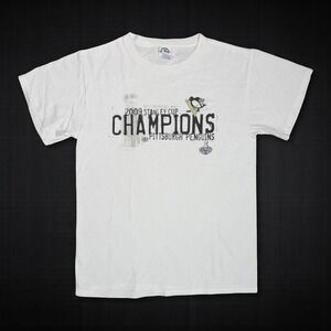Pittsburgh Penguins 2009 Stanley Cup Champions T-Shirt‎ Men's Small White NHL